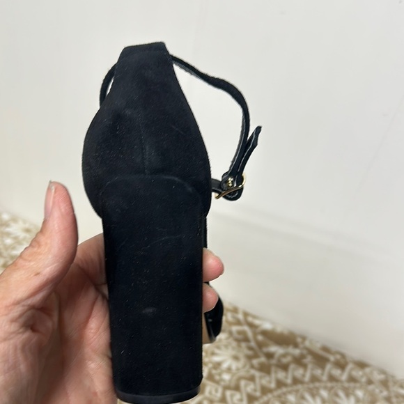 Steve Madden Black Leather Heels with Chunky Block Heel - Picture 4 of 11